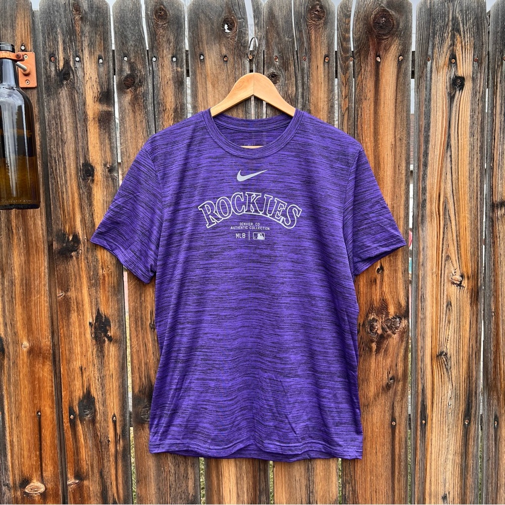 Nike Colorado Rockies MLB Purple Short Sleeve Dri-Fit T-Shirt, Men’s Size Medium